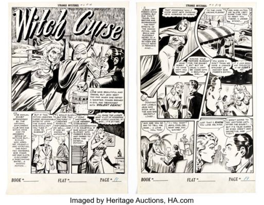 Robert Webb (attributed) Strange Mysteries #3 "Witch Curse" Complete 6-Page Story Original Art (Superior, 1952). (Total: 6 Original Art)