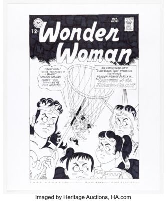 Fred Hembeck Wonder Woman #142 Cover Re-Interpretation Illustration Original Art (2007).