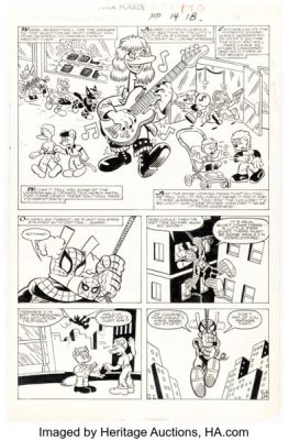 Joe Albelo and Pierre Fournier Peter Porker, the Spectacular Spider-Ham #14 Story Page 14 Original Art (Marvel, 1987). | Heritage
