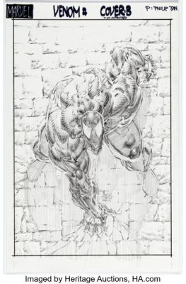 Philip Tan Venom Unused Variant Cover Pencils Original Art (2023). | Heritage