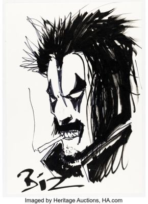 Simon Bisley - Lobo Sketch Original Art (undated). | Heritage