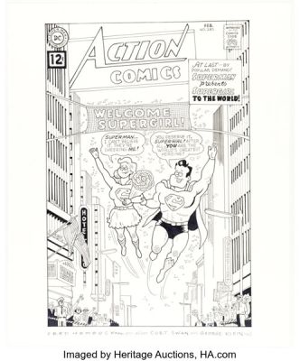 Fred Hembeck Action Comics #285 Cover Re-Interpretation Illustration Original Art (2011).