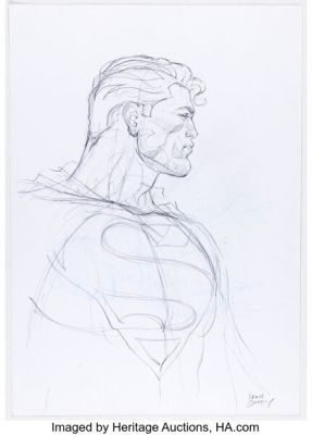 Frank Quitely - Superman Sketch Original Art (undated). | Heritage
