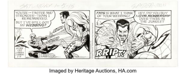 Larry Lieber and Alex Saviuk The Amazing Spider-Man Daily Comic Strip Original Art dated 1-5-13 (King Features Syndicate, 2013). | Heritage