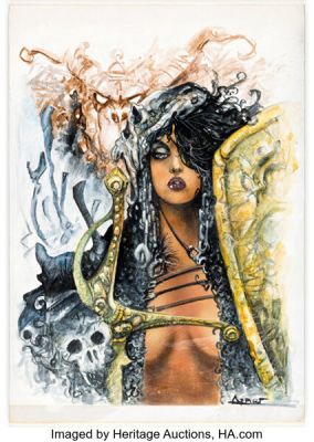 Alfonzo Azpiri - Erotic Pin-Up Painting Original Art (undated).