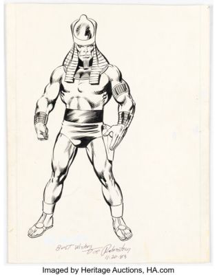 John Byrne and Joe Rubinstein The Official Handbook of the Marvel Universe #9 Rama-Tut Illustration Original Art (Marvel, 1983). | Heritage