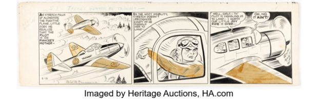 Zack Mosley Smilin’ Jack Daily Comic Strip Original Art dated 4-15-42 (News Syndicate Co., 1942). | Heritage