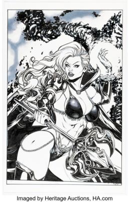 Adriana Melo Lady Death: Eternal Sabbath #1 Lady Satanus Variant Cover Original Art (Coffin, 2025).