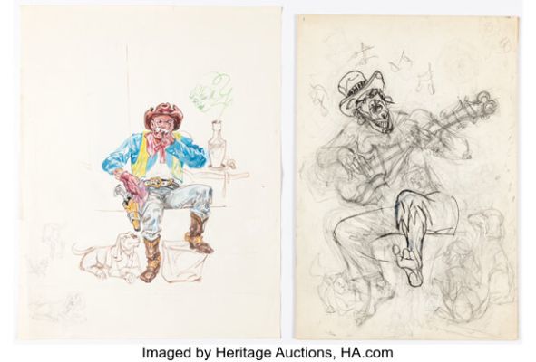 Rudy Palais (attributed) - Unfinished Preliminary Drawings Original Art Group of 2 (undated). (Total: 2 Items) | Heritage