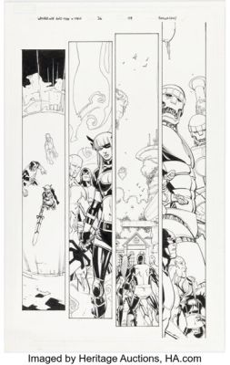 Giuseppe Camuncoli and Andrew Currie Wolverine & the X-Men #36 "Battle of the Atom" Chapter 5 Story Page 19 Original Art (Marvel, 2013).