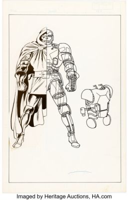 Eliot R. Brown The Official Handbook of the Marvel Universe #15 Doctor Doom’s Armor Illustration Original Art (Marvel, 1984). | Heritage