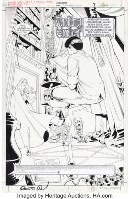 Leonard Kirk and Robin Riggs Supergirl #40 Splash Page 3 Original Art (DC, 2000).