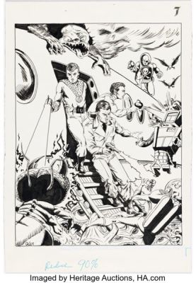 Earl Geier Space Academy Newsletter #7 Cover Original Art (Joe Sarno/The Fantasy Shop, 1979).