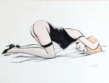 Leone Frollo - Illustrazione originale "Pin Up" - Loose page | Catawiki