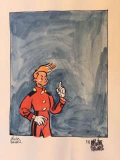 Schwartz, Olivier - Dessin original Spirou en couleurs sur papier Épais Vergé - (2017) | Catawiki