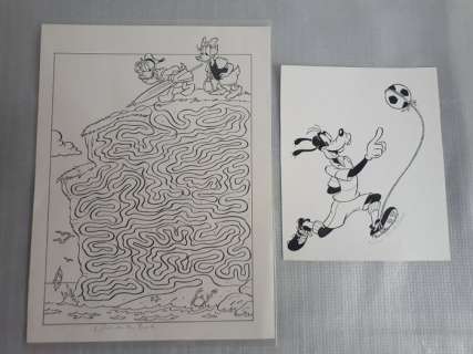 Wilma van den Bosch - 2 Originele tekeningen - Goofy & Donald Duck | Catawiki