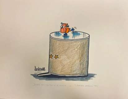 BARBEROUSSE (1920-2010). "Debré fait du patin à glace". Dessin… | misc / divers