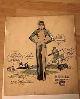 Milton Caniff - Milton Caniff Rare Original Vintage Comic Art - Loose page - Original Comic Drawing | Catawiki