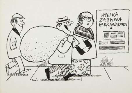 Gwidon Miklaszewski (1912 - 1999) | Gwidon Miklaszewski | "Popatrz, ile mamy confetti! Przez cały rok zbierałem je ze wszystkich dziurkaczy w naszym biurze!", lata 80. XX w. | Desa Unicum