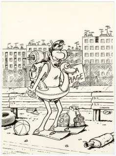 Margerin - Couverture originale ’Métal Hurlant’ avec Lucien (1985) | Catawiki