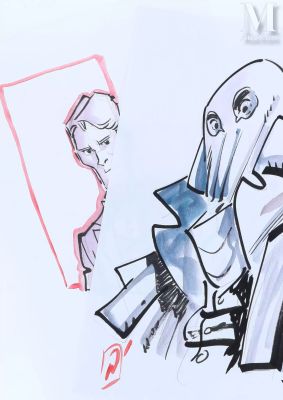 Alary, Pierre | Deux dessins sur papier format A4 signés. | Millon