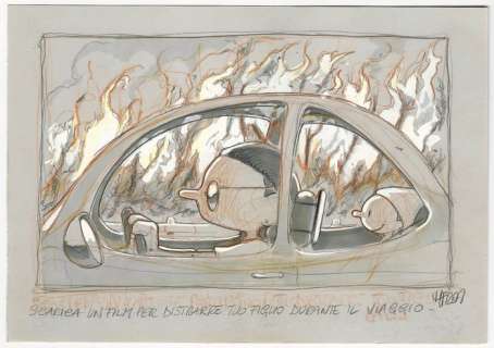 Il Manuale del Tamarro - Massimiliano Frezzato - illustrazione originale "Scarica un film..." - Loose page - First edition - (2019) | Catawiki