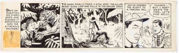 Sam Leff Davy Jones Orig Ink Daily Newspaper Comic Strip Art Signed 1966 CD06 | Charles Scott Gallery