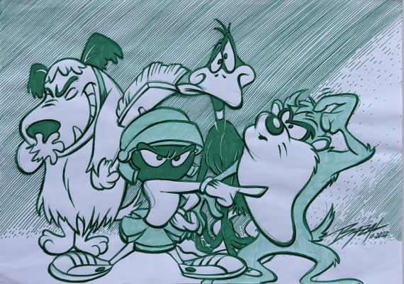 Cartoon Icons: Taz, Daffy, Muttley & Marvin | Corner4art
