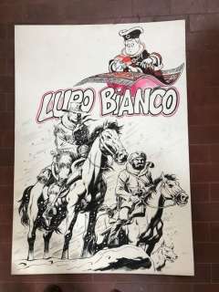 Magnus, Romanini - Illustrazione originale per pagina promozionale "Lupo Bianco" - First edition | Catawiki