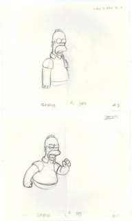 20th Century Fox Television - Original Production drawings - The Simpsons - Homer - original drawing - (2000) | Catawiki