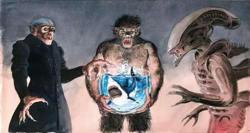 Dylan Dog, magazine - Di Gennaro illustrazione originale "Mostri" - Firmata - Loose page - (2018) | Catawiki