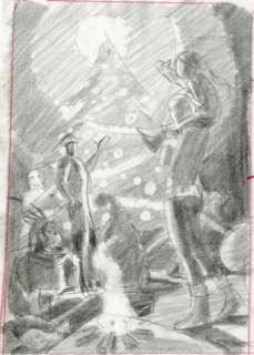 Steve Rude | Nexus Christmas Painting Rough | Steve Rude