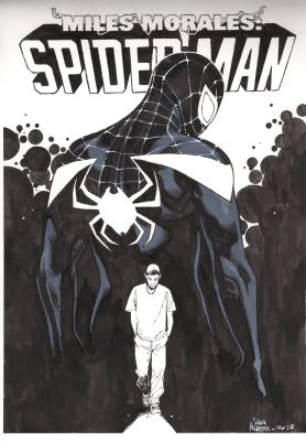 Miles Morales ASM 50 cover recreation by Sara Pichelli | DiTullio Art Collective