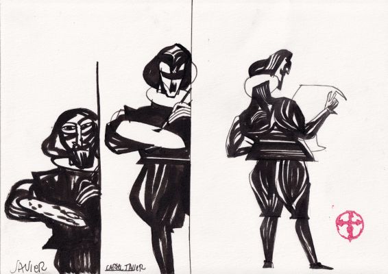 Javier Olivares | DIBUJOS “Velazquez” Publicidades de Las Meninas | The Comic Art Agency