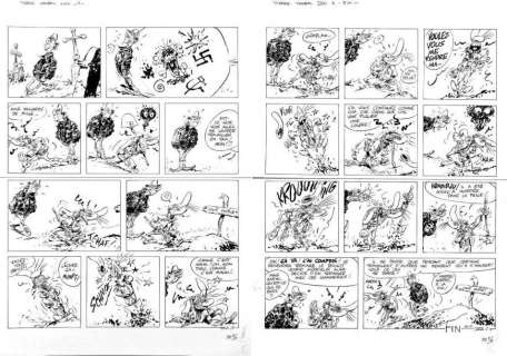 Hardy Marc. (Né En 1952) | HARDY Marc. Â«Pierre TombalÂ». Deux planches Ã  l’encre de Chine pour une | Tessier Sarrou