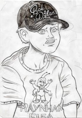 Tricia Capri in a BOB DYLAN hat and a RAYNHAM FLEA t-shirt! ROUGH AND ROWDY WAYS | eBay US (Buy It Now)