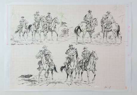 Tex - Giovanni Romanini - Studio Originale "La Valle della Paura" - Firmato - Loose page | Catawiki