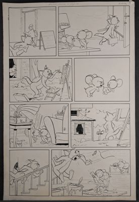 Guido Scala | Página original Guido Scala Original Tom & Jerry Comic Art Page c.1960s – Vintage Italian OA | Taj Mahal Cómics