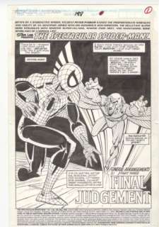 Spectacular Spider-Man #188 Original Comic Art SPLASH page by Sal Buscema - Spid