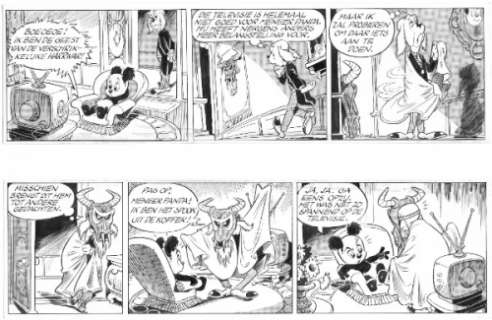 Marten Toonder/ Piet Wijn - Panda Origineel voor wikkel Bolletje Beschuit