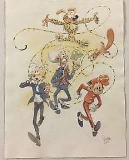 Yoann - Dessin original - Spirou et ses amis (2019) | Catawiki