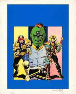 Dave Gibbons - 2000ad 1981 annual cover - judge dredd / strontium dog / tharg - dave gibbons watchmen