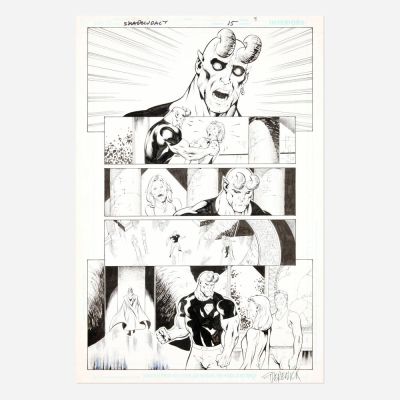 Lot 281 - Tom Derenick and Wayne Faucher, Shadowpact #15 Story Page 8 Original Art (DC Comics, 2007)