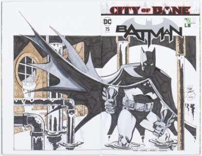 Dan Jurgens Batman #75 Wraparound Sketch Cover Variant Original Art (DC, 2019) CGC Signature Series NM/MT 9.8 White - | Heritage