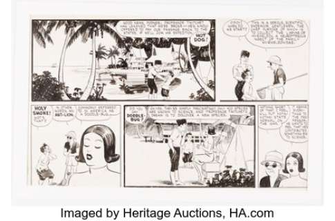 Crane, Roy - Roy Crane Wash Tubbs and Captain Easy Sunday Comic Strip Upper Half Original Art dated 6-12-38 (NEA Service, Inc.,...