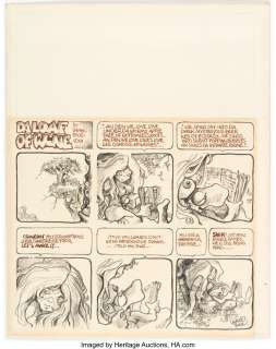 Bodé, Vaughn - Vaughn Bodé Cavalier Magazine "Da Loaf of Wine/Deadbone" #8 Complete 1-Page Story Original Art and Accompanying Co...