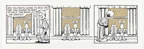 Davis, Jim | Jim Davis Garfield Daily Comic Strip Original Art dated 12-24-91 (United Feature Syndicate, 1991).... | Heritage