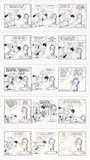 Davis, Jim | Jim Davis Garfield Consecutive Daily Comic Strip Original Art Group of 6 (PAWS, 2010).... (Total: 6 Original Art) | Heritage