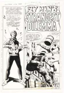 Paul Reinman | Fly Man #36 Complete 10-Page Story Original Art and Color Guides Group of 20 (Archie, 1966). (Total: 20 Items) | Heritage