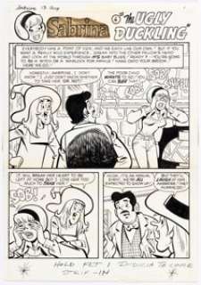 Stan Goldberg and Jon D’Agostino Sabrina, the Teenage Witch #13 Complete 6-Page Story "The Ugly Duckling" Original Art (Archie, 1973). (Total: 6 Original Art) | Heritage